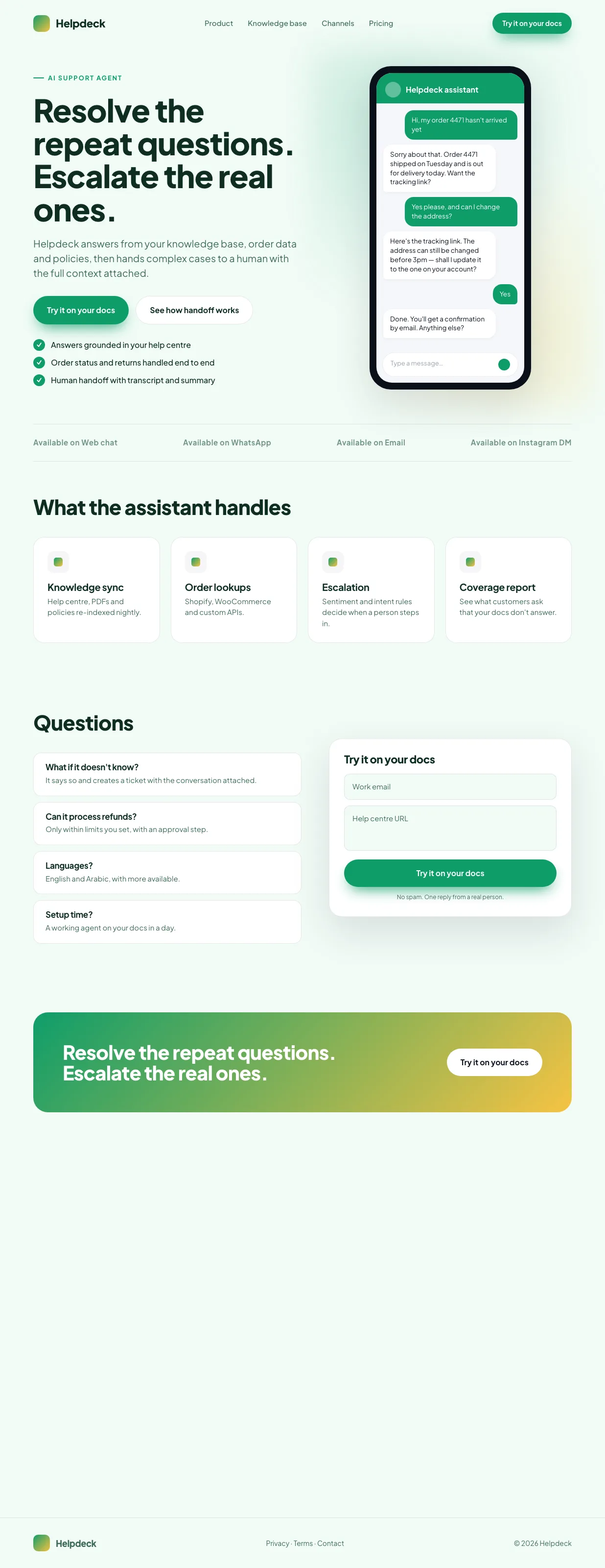 AI support agent and knowledge base automation preview
