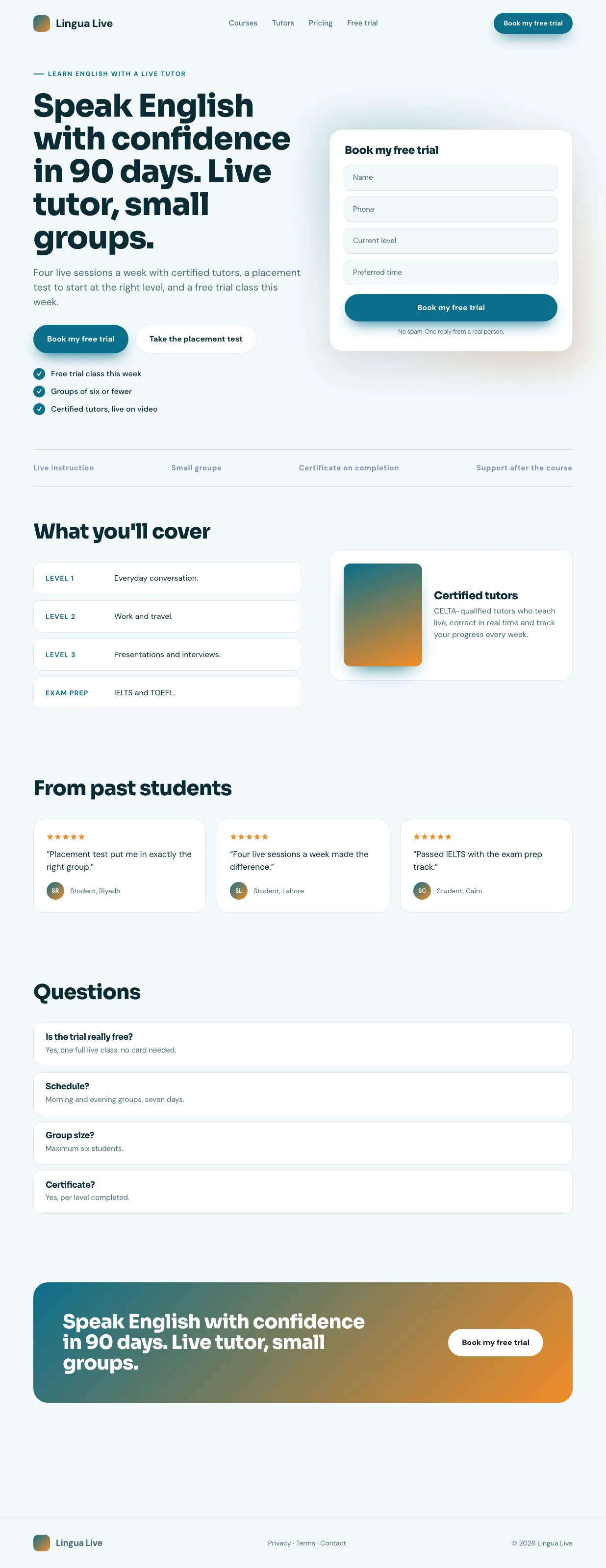 Education TikTok lead generation campaign preview